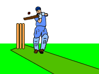 preview of Animated Cricket Player Hits Ball-1sm.gif